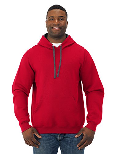 Fruit of the Loom Mens 7.2 oz. Sofspun Hooded Sweatshirt (SF76R) -Fiery RED -XL von Fruit of the Loom