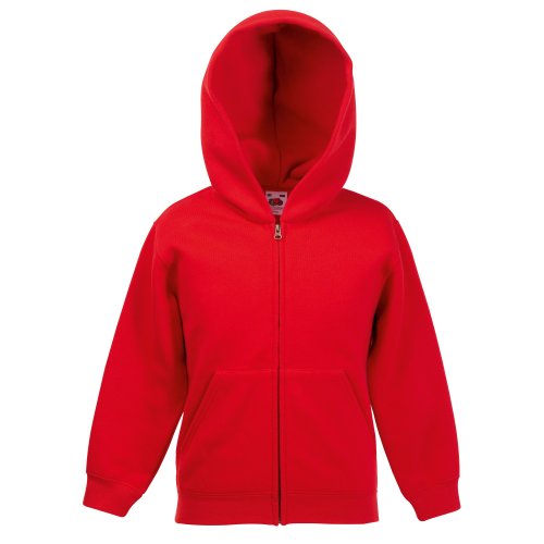 Fruit of the Loom - Offenes Sweatshirt mit Kapuze - Junge, rot, 12-13 Jahre von Fruit of the Loom