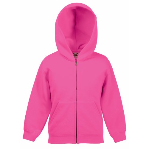 Fruit of the Loom - Offenes Sweatshirt mit Kapuze - Kinder (7-8 Jahre) (Fuchsie), fuchsia, 7-8 Jahre von Fruit of the Loom