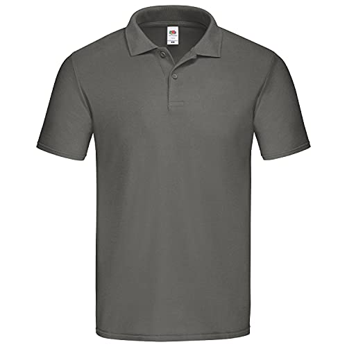 Fruit of the Loom Original Polo 63-505-0 Herren Baumwoll Poloshirt, Farbe:Graphit, Größe:3XL von Fruit of the Loom