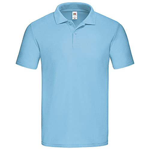 Fruit of the Loom Original Polo 63-505-0 Herren Baumwoll Poloshirt, Farbe:Pastellblau, Größe:L von Fruit of the Loom