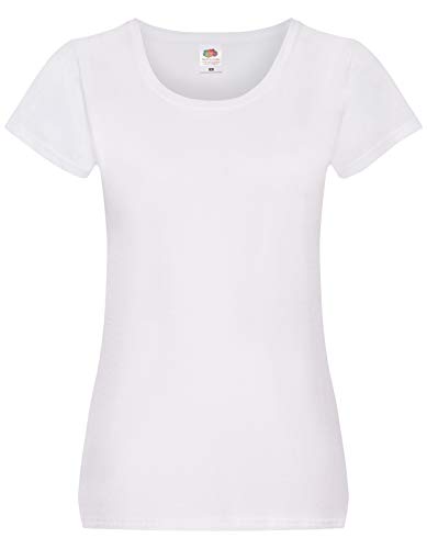 Fruit of the Loom Original T Lady-Fit Damen T-Shirt tailiert, Farbe:weiß, Größe:S von Fruit of the Loom