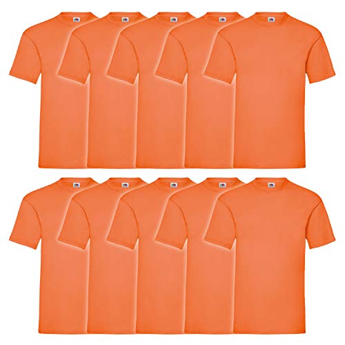 Fruit of the Loom Original T-Shirt, Farbe:10x orange, Größe:2XL von Fruit of the Loom