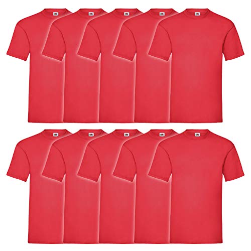 Fruit of the Loom Original T-Shirt, Farbe:10x rot, Größe:3XL von Fruit of the Loom