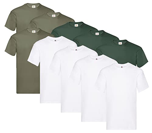 Fruit of the Loom Original T-Shirt, Farbe:4X Weiss + 3X Olive + 3X Flaschengrün + 1 HL Kauf Notizblock, Größe:XL Fruit of the Loom Original T-Shirt, Farbe:4X Weiss + 3X Olive + 3X Flaschengrün + 1 HL Kauf Notizblock, Größe:XL von Fruit of the Loom