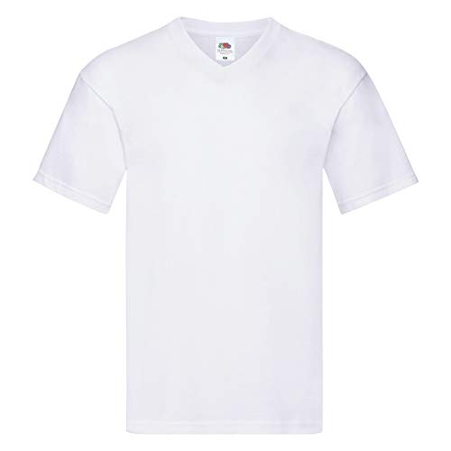 Fruit of the Loom Original V-Neck T Herren T-Shirt NEU, Farbe:weiß, Größe:L von Fruit of the Loom