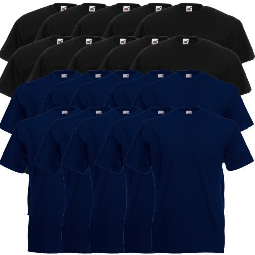 Fruit of the Loom Original Valueweight T Rundhals T-Shirt F140 20er Pack M - 20er Pack,10 black 10x deep navy von Fruit of the Loom