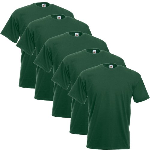 Fruit of the Loom Original T Rundhals T-Shirt F140 5er Pack- Gr. XL, Bottle Green von Fruit of the Loom