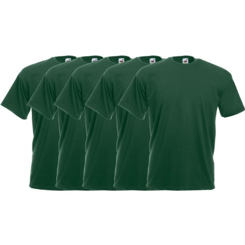 Fruit of the Loom Original T Rundhals T-Shirt F140 5er Pack- Gr. M, Bottle Green von Fruit of the Loom