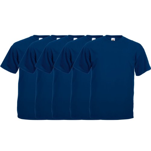 Fruit of the Loom Original T Rundhals T-Shirt F140 5er Pack- Gr. XXL, Navy von Fruit of the Loom