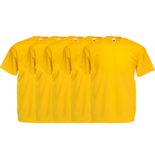 Fruit of the Loom Original T Rundhals T-Shirt F140 5er Pack- Gr. XXL, Sunflower von Fruit of the Loom