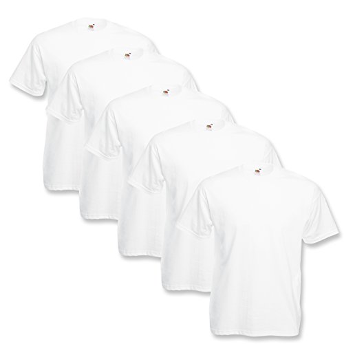 Fruit of the Loom Original T Rundhals T-Shirt F140 5er Pack- Gr. 3XL, White von Fruit of the Loom