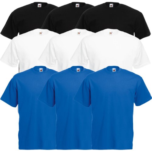 Fruit of the Loom Original Valueweight T Rundhals T-Shirt F140 9er Pack von Fruit of the Loom