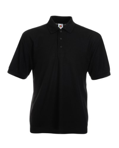 Fruit of the Loom Piqué-Poloshirt Gr. XXL, schwarz von Fruit of the Loom