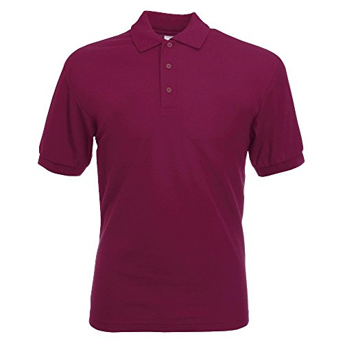 Fruit of the Loom - Piqué Poloshirt Mischgewebe '65/35 Polo' / Burgundy, 3XL von Fruit of the Loom