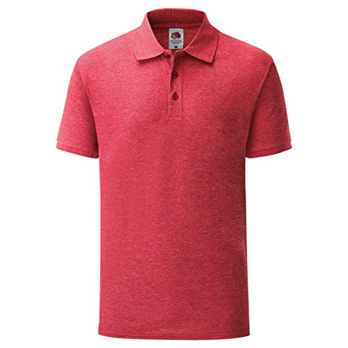 Fruit of the Loom Polo, Farbe:Vintage rot meliert, Größe:2XL von Fruit of the Loom