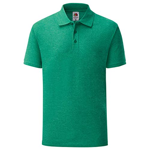 Fruit of the Loom Polo, Größe:L, Farbe:Retro grün meliert von Fruit of the Loom
