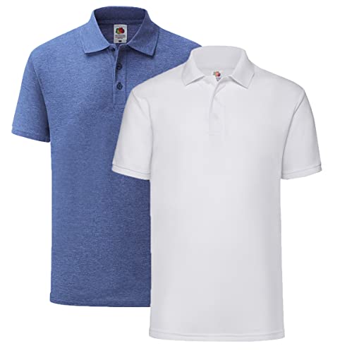 Fruit of the Loom Polo, Größe:XXL, Farbe:1x Weiss + 1x Retro Royal + 1HL Kauf Notizblock Fruit of the Loom Polo, Größe:XXL, Farbe:1x Weiss + 1x Retro Royal + 1HL Kauf Notizblock von Fruit of the Loom