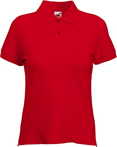 Fruit of the Loom Polo Lady-Fit - Farbe: Red - Größe: XL von Fruit of the Loom