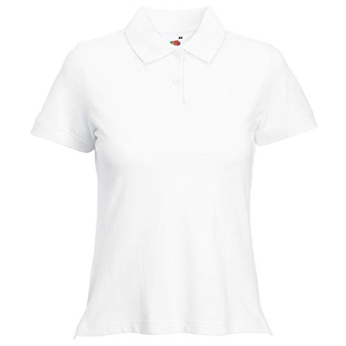 Fruit of the Loom Polo Lady-Fit - Farbe: White - Größe: L von Fruit of the Loom