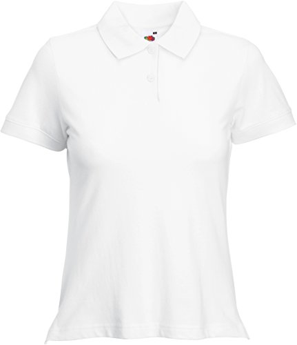 Fruit of the Loom Polo Lady-Fit - Farbe: White - Größe: L von Fruit of the Loom