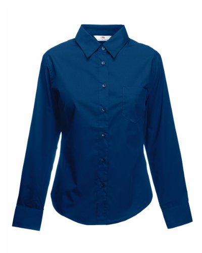 Fruit of the Loom Popline Damen Bluse Gr. S, Marineblau von Fruit of the Loom