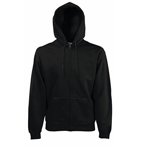 Fruit of the Loom Premium Hooded Sweat-Jacket 1er Pack, Farbe:Black;Größe:M von Fruit of the Loom