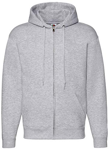 Fruit of the Loom Premium Hooded Sweat Jacket Herren Kapuzen Sweatjacke NEU, Farbe:Graumeliert, Größe:L von Fruit of the Loom