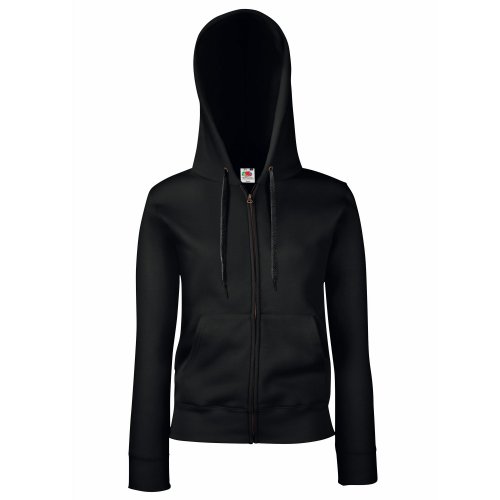 Fruit of the Loom Premium Hooded Sweatjacke Lady-Fit - Farbe: Black - Größe: XS von Fruit of the Loom