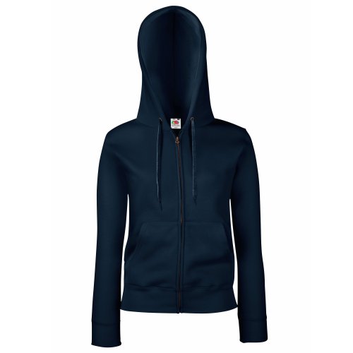 Fruit of the Loom Premium Hooded Sweatjacke Lady-Fit - Farbe: Deep Navy - Größe: S von Fruit of the Loom