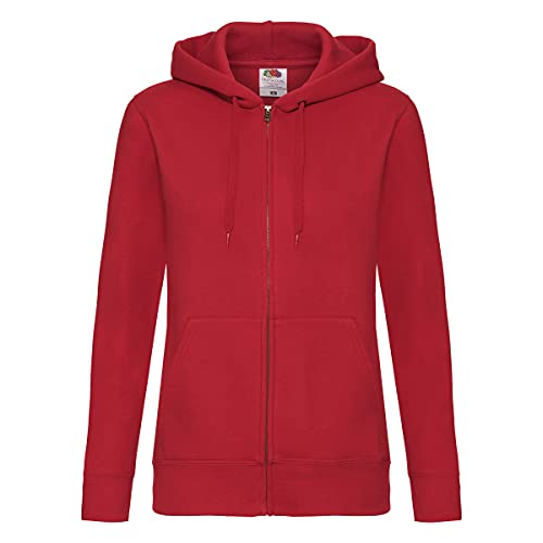Fruit of the Loom Premium Hooded Sweatjacke Lady-Fit - Farbe: Red - Größe: XS von Fruit of the Loom