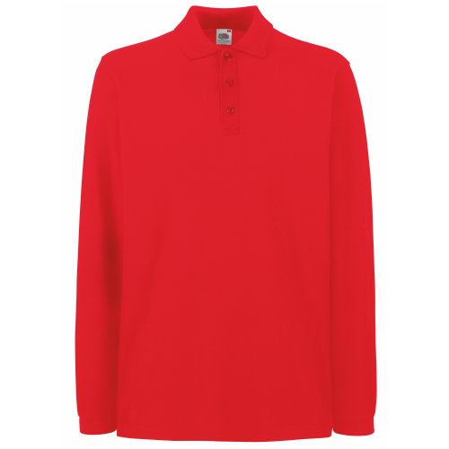 Fruit of the Loom Premium Langarm Polo - Farbe: Red - Größe: XXL von Fruit of the Loom
