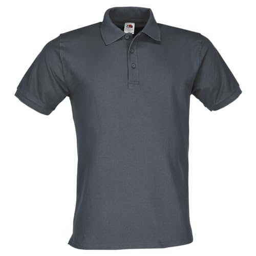Fruit of the Loom Premium Polo + GRATIS MyShirt Stoffbeutel, Farbe:Graphit + GRATIS MyShirt Stoffbeutel, Größe:XL von Fruit of the Loom