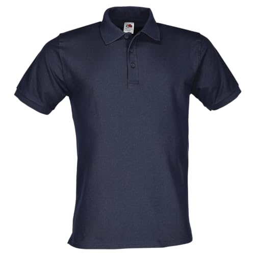 Fruit of the Loom Premium Polo + GRATIS MyShirt Stoffbeutel, Farbe:deep Navy + GRATIS MyShirt Stoffbeutel, Größe:L von Fruit of the Loom