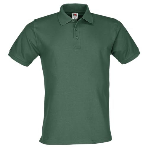 Fruit of the Loom Premium Polo + GRATIS MyShirt Stoffbeutel, Farbe:flaschengrün + GRATIS MyShirt Stoffbeutel, Größe:2XL von Fruit of the Loom