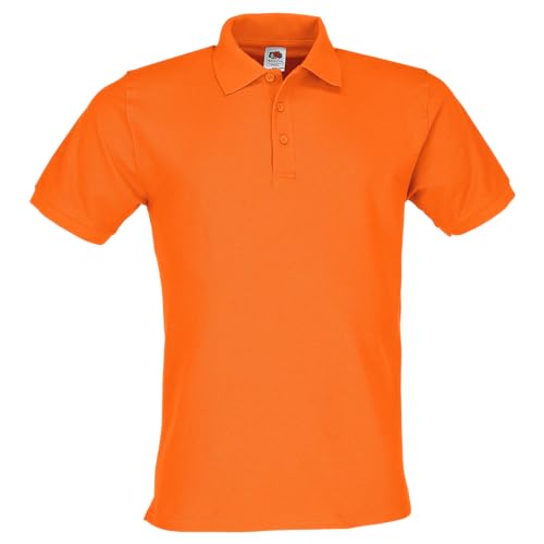 Fruit of the Loom Premium Polo + GRATIS MyShirt Stoffbeutel, Farbe:orange + GRATIS MyShirt Stoffbeutel, Größe:L von Fruit of the Loom