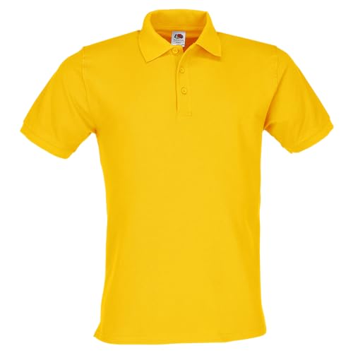 Fruit of the Loom Premium Polo + GRATIS MyShirt Stoffbeutel, Farbe:sonnenblumengelb + GRATIS MyShirt Stoffbeutel, Größe:M von Fruit of the Loom