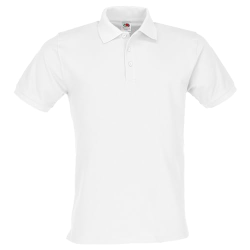 Fruit of the Loom Premium Polo + GRATIS MyShirt Stoffbeutel, Farbe:weiß + GRATIS MyShirt Stoffbeutel, Größe:L von Fruit of the Loom