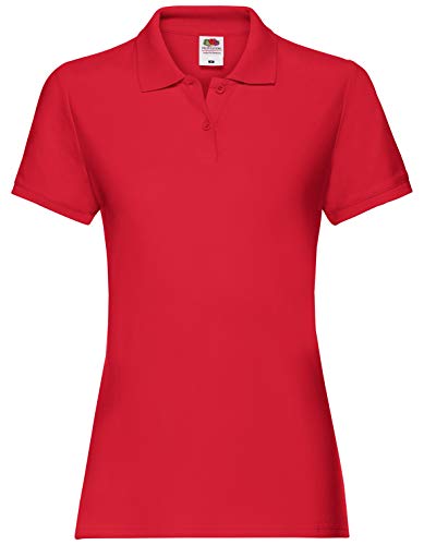 Fruit of the Loom Premium Polo Lady-Fit Damen Polo-Shirt, Farbe:rot, Größe:S von Fruit of the Loom