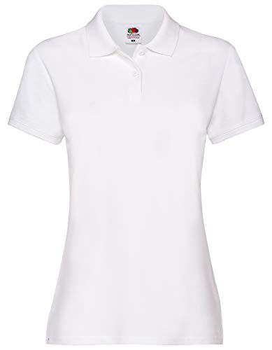 Fruit of the Loom Premium Polo Lady-Fit Damen Polo-Shirt, Farbe:weiß, Größe:2XL von Fruit of the Loom