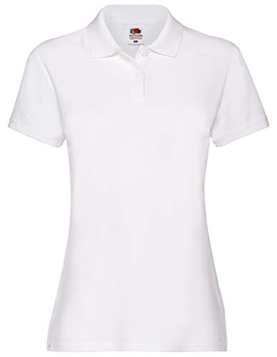 Fruit of the Loom Premium Polo Lady-Fit Damen Polo-Shirt, Farbe:weiß, Größe:S von Fruit of the Loom