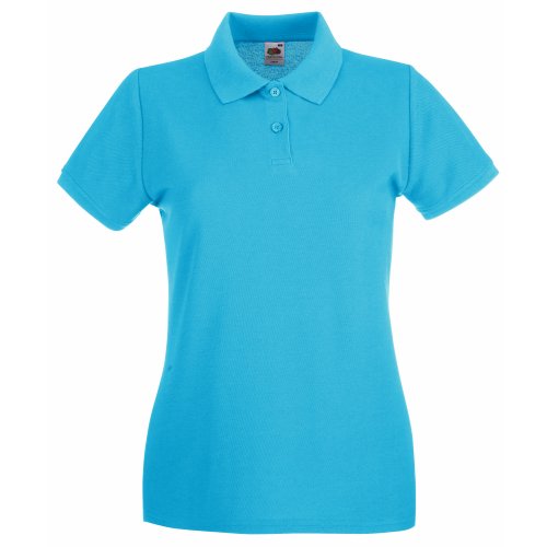 Fruit of the Loom Premium Polo Lady-Fit - Farbe: Azure Blue - Größe: XL von Fruit of the Loom