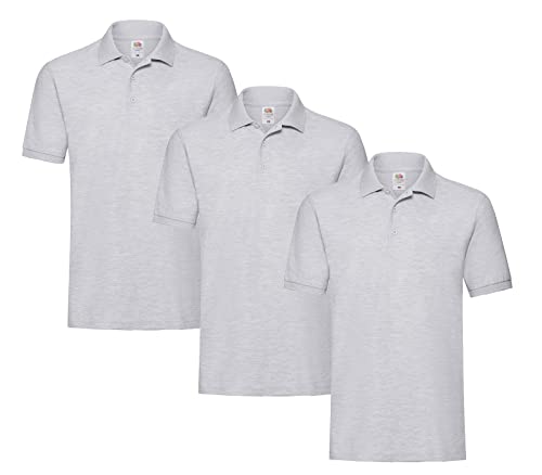 Fruit of the Loom - Premium Polo - Modell 2013 3er Grau XXL + 1 HL Kauf Block von Fruit of the Loom