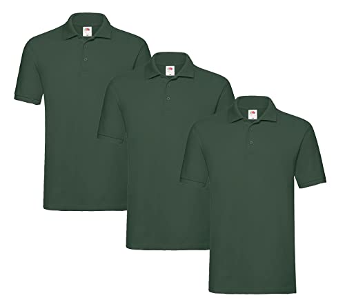 Fruit of the Loom Premium Polo S M L XL XXL 3XL auch Farbsets 3er Flaschengrün XL + 1 HL Kauf Notizblock von Fruit of the Loom