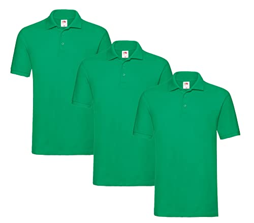 Fruit of the Loom Premium-Polohemd für Herren 3er Maigrün XXL + 1 HL Kauf Block von Fruit of the Loom