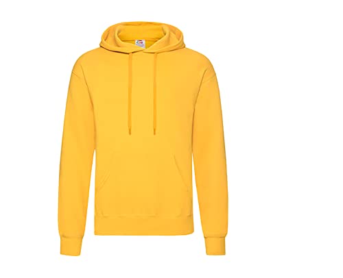 Fruit of the Loom Pullover Kapuzen Herren Sweatshirt Hoodie Hoody, Gelb + 1x HL-Kauf Notizblock, M von Fruit of the Loom