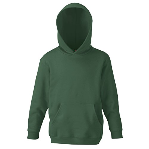 Fruit of the Loom Pullover mit Kapuze für Kinder Unisex (9-11 Jahre) (Flaschengrün) von Fruit of the Loom
