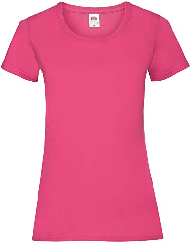 Fruit of the Loom Rundhals Damen T-Shirt, Farbe:Fuchsia, GröÃŸe:S von Fruit of the Loom