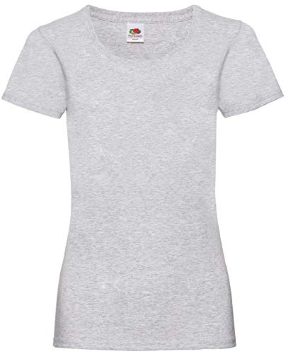 Fruit of the Loom Rundhals Damen T-Shirt, Farbe:Graumeliert, GröÃŸe:M von Fruit of the Loom