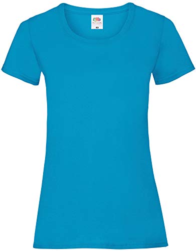 Fruit of the Loom Rundhals Damen T-Shirt, Farbe:azurblau, GröÃŸe:2XL von Fruit of the Loom